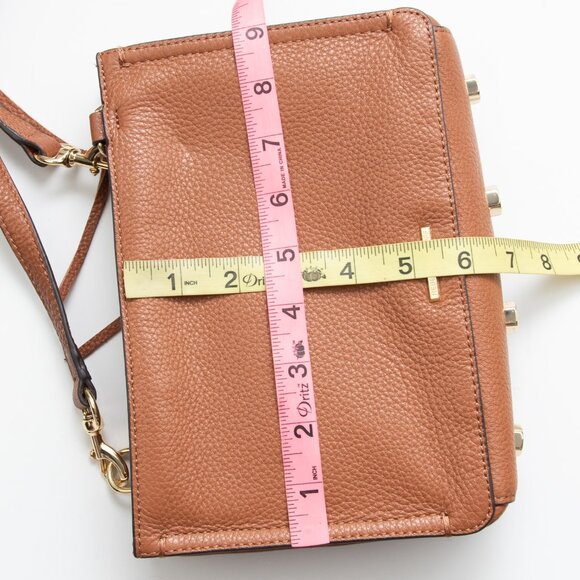 Rebecca Minkoff Regan Crossbody Pebbled Leather Purse Brown - Picture 8 of 10